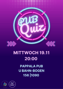 Poster für das UIW PUbquiz (19..1 20:00 Pappala Pub)