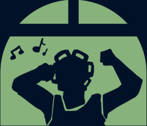 Illustration zum Boku Ball 2026 - feierndes Mädchen in einem Fenster