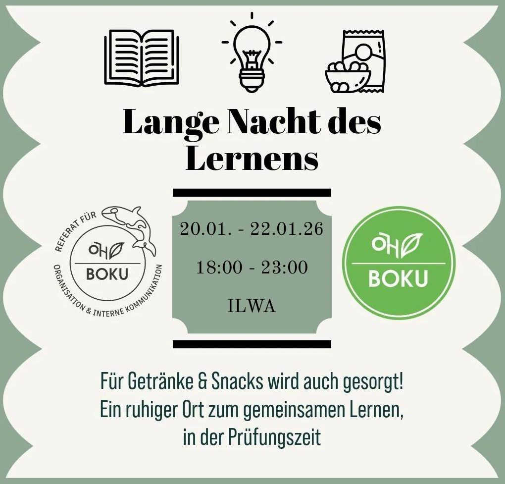 Lange Nacht des Lernens. 20.01. - 22.01. im ILWA Für Snacks&Getränke wird gesorgt!